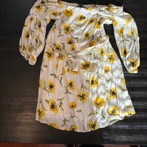 yellow flower dress forever 21 L